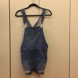 BLANK NYC DENIM SHORT OVERALLS